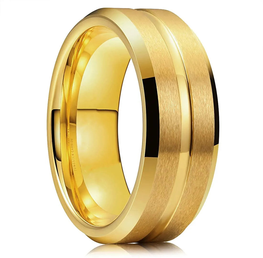 Men’s Matte Black Modern Band Ring