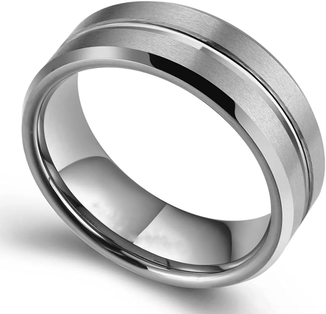 Men’s Matte Black Modern Band Ring