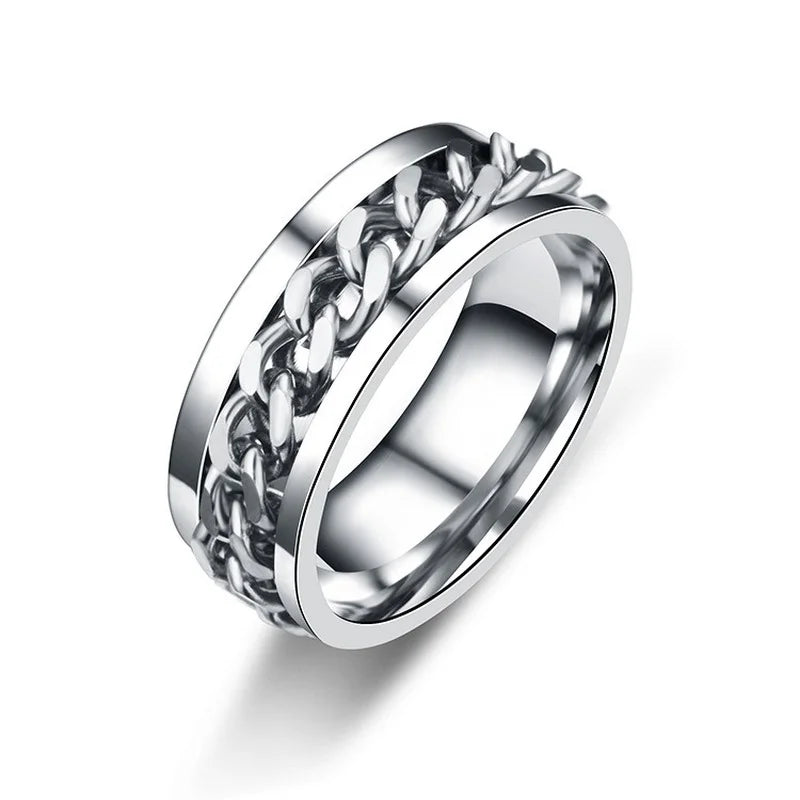 Chain Spinner Roman Numeral Ring