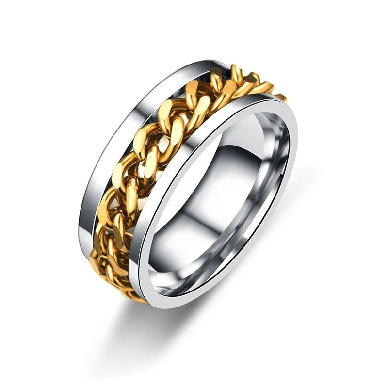Chain Spinner Roman Numeral Ring