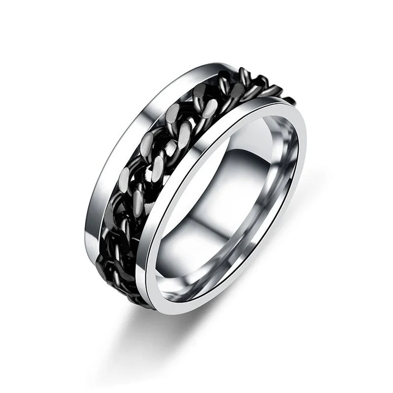 Chain Spinner Roman Numeral Ring